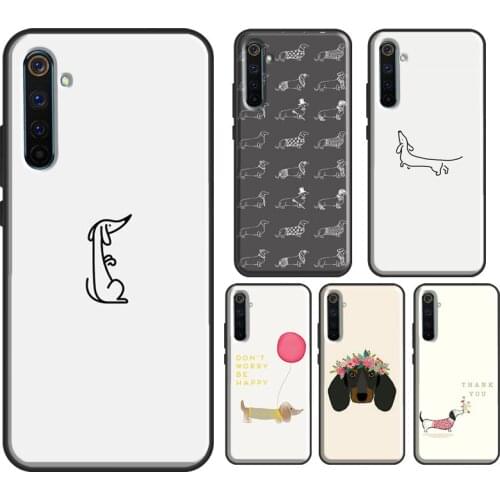Sausage Dog Dachshund Art Phone Case For Realme 7 Pro 8 Pro 6 Pro Q3 GT C3 C21 Cover For OnePlus 9 Pro 7 8 T 9R Nord