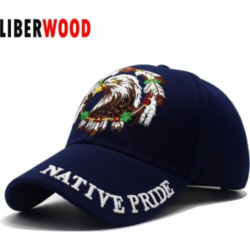 LIBERWOOD Native Pride Eagle Feather Dream Shadow Embroidered Baseball Ball Cap Hat tactical hat men women army cap dad hat