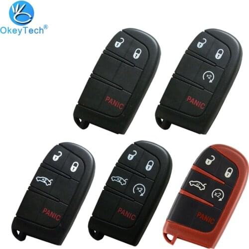 OkeyTech for Jeep Cherokee Chrysler Pacifica Dodge Challenger Charger Dart Durango Remote Key Shell Case Fob With Insert Blade