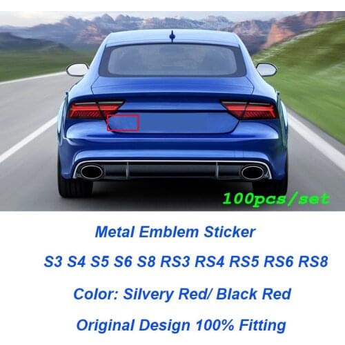 Wholesale 100pcs/lot Car Styling Auto 3D Metal Emblems Sticker for A1 A2 A3 A4 A5 A6 A7 A8 Q1 Q3 Q5 Q7 Car emblem body sticker