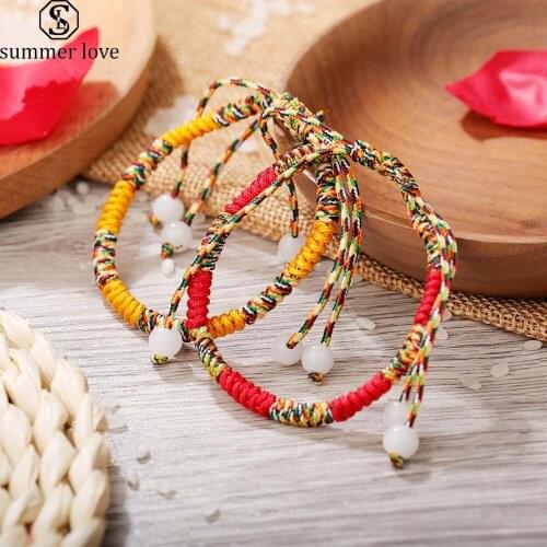 Handmade Colorful Rope Braided Bracelets Fashion Cross Knot Bracelet Women Men Prayer Lucky Jewelry Dropshipping