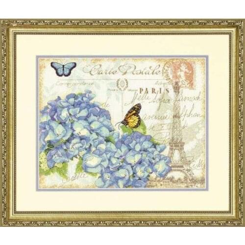 Lovely Gold Collection Counted Cross Stitch Kit Paris Hydrangea Flower Flowers Dim 70-35307 35307