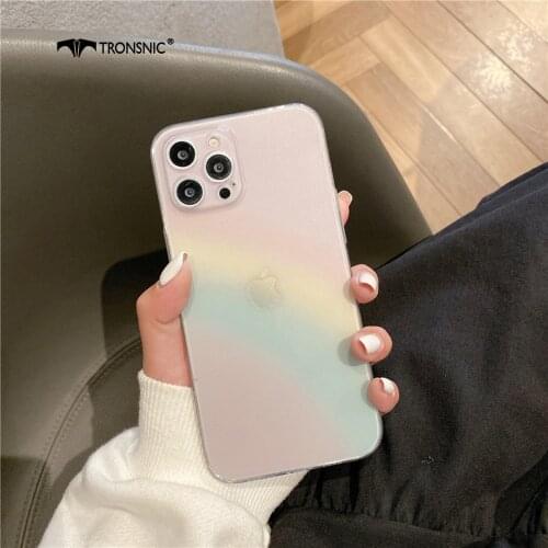 Rainbow Fully Protected Phone Case for iPhone 12 11 Pro Max XR Xs MAX Soft TPU Clear Shockproof Case for iPhone 6 7 8 Plus Cover