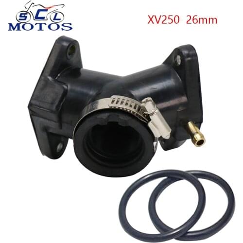 Sclmotos - Carburetor Carb Intake Air Joint Boot Interface Adapter Connector Pipe Manifold 26mm For Yamaha Virago XV125 XV250