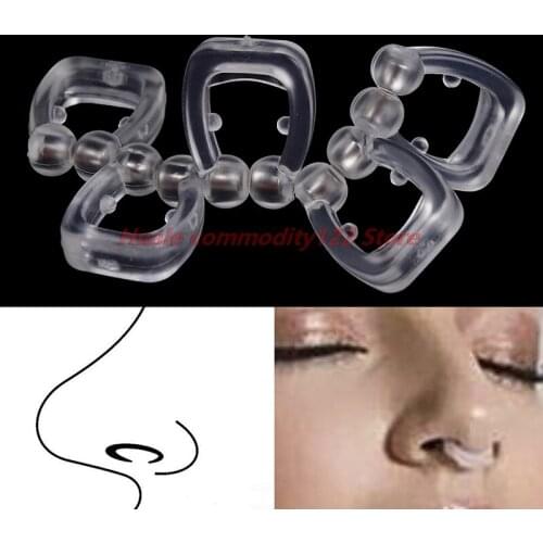 Silicon magnetic snore control stop help sleep snoring nose clip tray breathe