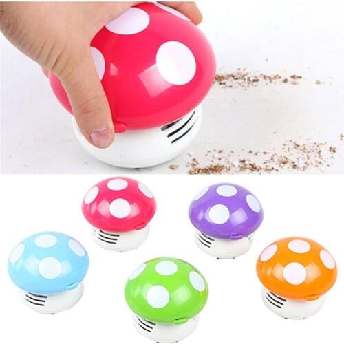 Cute Mini Desk Table Corner Vacuum Cleaner Sweeper Mushroom Shaped Handheld Keyboard Sucking Eraser Crumb Scraps Of competent