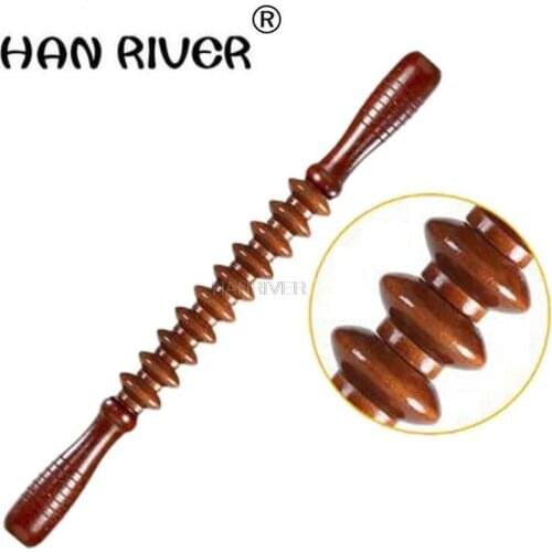 Vogue of new fund of 2018 comfortable full-body massage stick tapping his lower back massage neck long wheel gear leg wooden mas