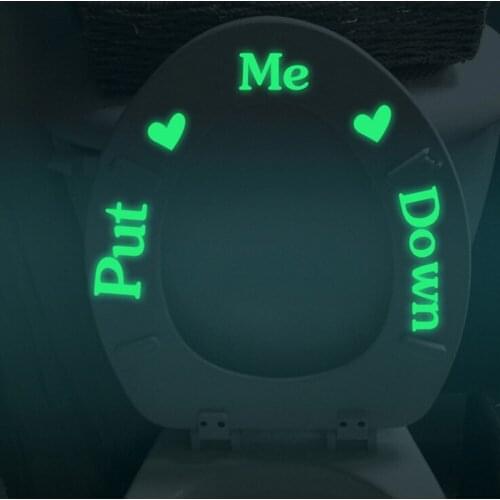 Luminous Glow in the Dark Stickers Decorative Bathroom Stickers Put Me Down Toilet Seat Sticker Decal Toilet Seat Cover Sticker