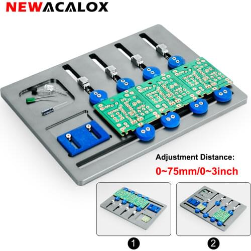 NEWACALOX PCB Circuit Motherboard Fixing Clip Adjustable Length PCB Holder Soldering Third Hand Helping Hand Tool Welding Repair