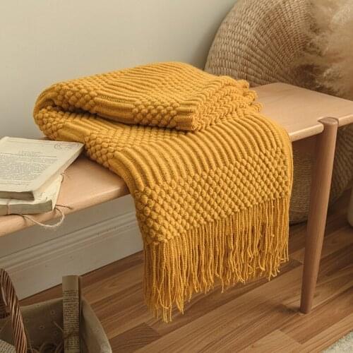 Knitted Pineappl Blanket on the Bed Sofa Air Condition Tassel Throw Blankets Travel Sofa Tapestry Home Bed Decoration