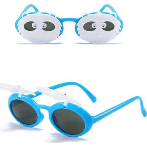 ZAOLIHU Cute Bear Design Boy Sunglasses Round Small Flip Sun Glasses Luxury Kids Eyeglasses Colorful Summer Eyewear Girl Glasses