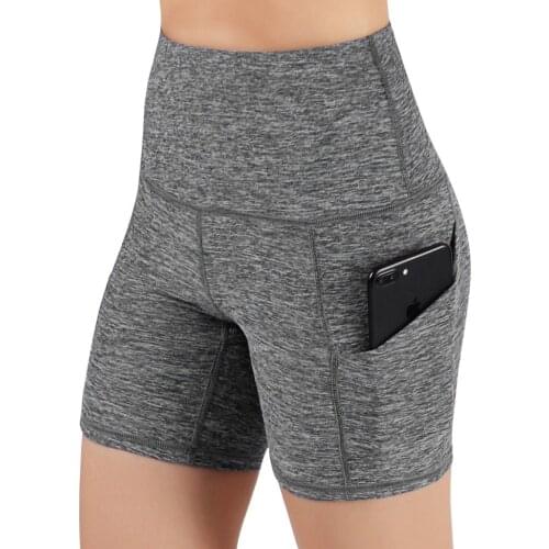 Gym Jogging Running Shorts Yoga Shorts Women High Waist Lifting Push Up Tight Sports Pocket Fitness Yoga Short Pant Dropshipping