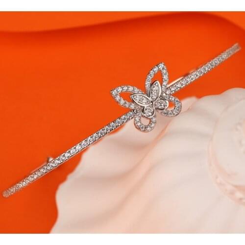 Designer Fashion 925 Sterling Silver Jewelry 3A Cubic Zirconia Party Bangle