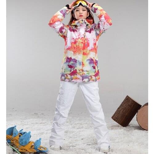 Womens Colorful Snow Ski Suit Female Outdoor Waterproof Skateboarding Clothing Padded Sportswear Skiwear