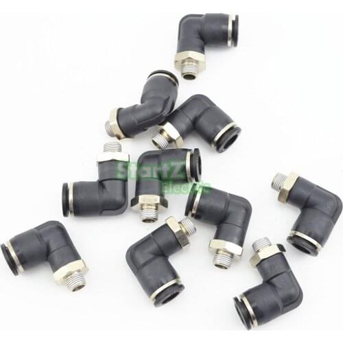 10Pcs High quality 12mm X 1/8'' Thread Pneumatic Male Elbow Connector Tube Air Fitting