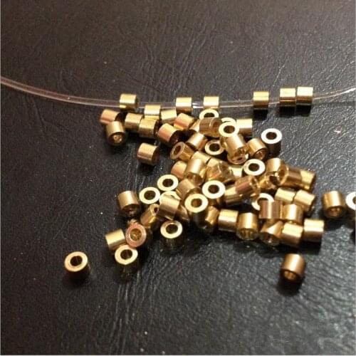 100pcs/lot Copper Crimp Beads & Crimp tube Loose Spacer beads Jewelry Findings Connector Components DIY Jewelry Accessories Z201