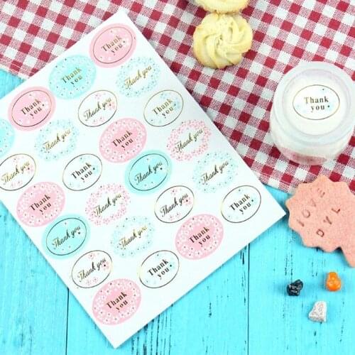 120pcs Round Golden "Thank you" Series Color Seal Sticker For Baking DIY Package MAY-9