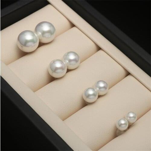 2021 Fashion Natural shell Pearl Earrings Set Korean Red White Yellow Pearl Earrings Statement Women Wedding Jewelry Gifts