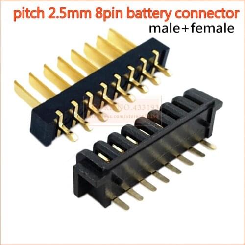 5pair 8PIN Laptop notebook battery connector Holder clip charging contact pitch 2.5MM male+female plug