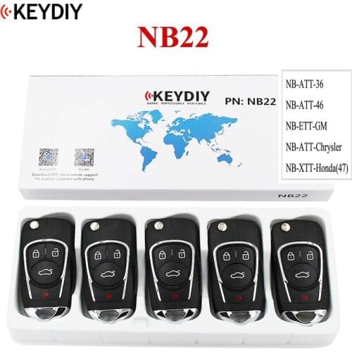 5PC,Multi-functional Universal 4 Button Remote Key for KD900 KD900+ URG200 NB-Series ,KEYDIY NB22 (5 functions Chips in one key)