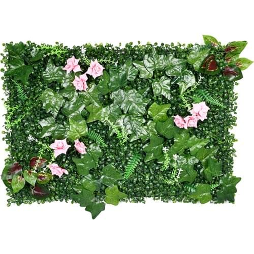 60*40CM Romantic Flower Artificial Green Plant Background Wall Garden Anti-peeping Artificial Fence Restaurant Plant Wall Deco