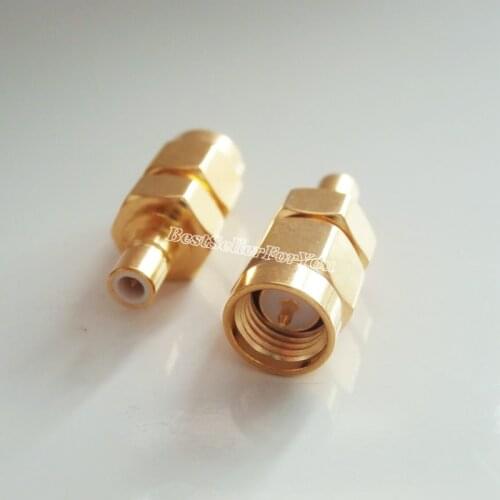 1Pcs SMA-SMB adapter SMA Plug male to SMB male straight Gold-plated connector