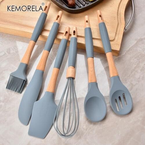 Silicone Kitchenware Cookware Set Heat-Resistant Kitchen Non-Stick Spoon Oil Brush Cooking Accessories Cookware Baking Tools