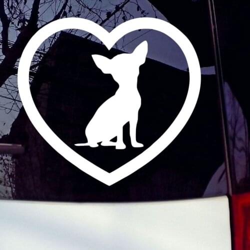 Chihuahua Heart Cute Puppy Dog Car Bumper Window Laptop Wall Vinyl Decal Sticker