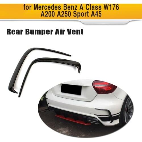 For A Class A45 AMG Carbon Fiber Car Rear Bumper Air Vent Trim Dam Fender Canards for Mercedes-Benz W176 A180 A200 A250 Sport
