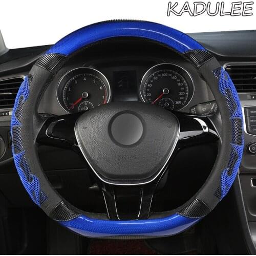 KADULEE Microfiber Leather Car Steering Wheel Cover For Daihatsu Terios Sirion Mira Cuore YRV Ayla Sigra Xenia Luxio