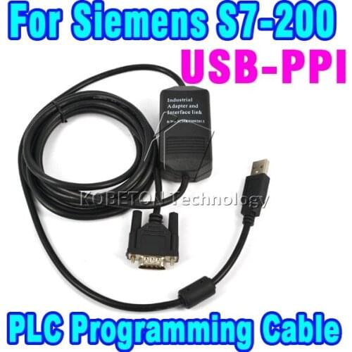 Kebidu usb Version for S7-200 PLC Programming Cable PC/PPI Data Program Conveter Adapter 3m USB Cable for Win 7/XP + Driver CD