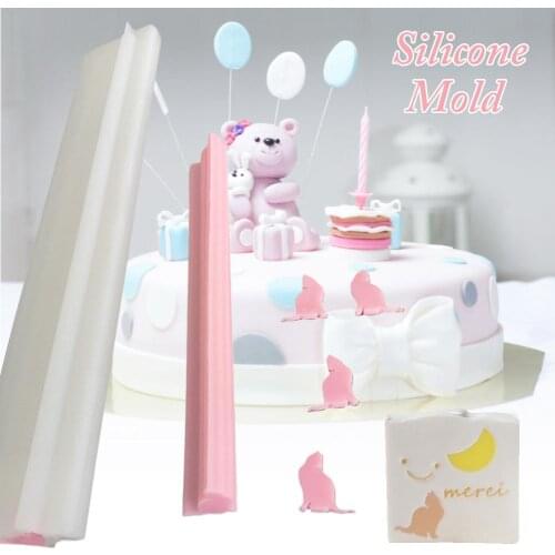 Creative Ins Cat Cake Biscuit Mold Handmade Soap Mold Silicone Tube Mold Wedding Cake Decorating Tools DIY Baking Fondant Mold