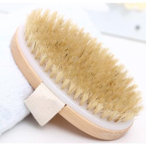 Bathing Brush Dry Skin Body Soft Natural Bristle SPA Brush Without Handle Wooden Bath Shower Brush SPA Exfoliating Body Brush