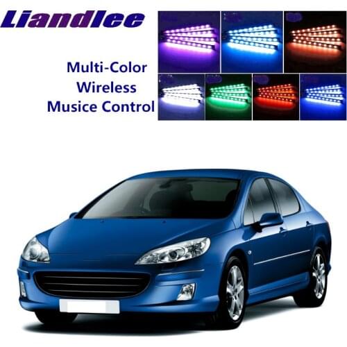 LiandLee For Peugeot 407 2004~2010 Car Interior UnderDash FootWell Seat Accent Music Rhythm Ambient Light