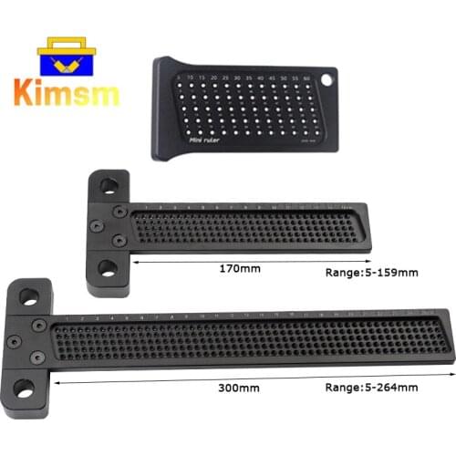 Aluminum Alloy Woodworking Hole Ruler Multifunctional Scribe Guide Locator Hole Line Ruler Hand Puncher Woodworking Marking Tool