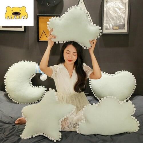 Cute Crown Moon Cloud Pillow Love Heart Star Plush Toy Kawaii Pillow Sky Series Baby Stuffed Soft Cushion Bed Room Decor Gifts