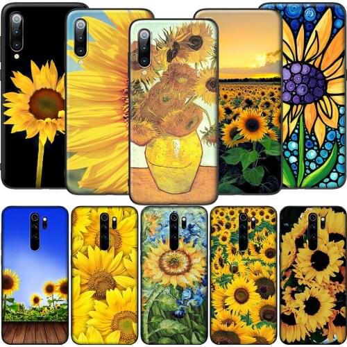 GX242 Summer Sunflower Floral Flower Soft Silicone Case for Redmi Note 4X 5 5A Prime 6 6A 7 7A 8 8A 8T 9 9A 9C 9S Pro Lite
