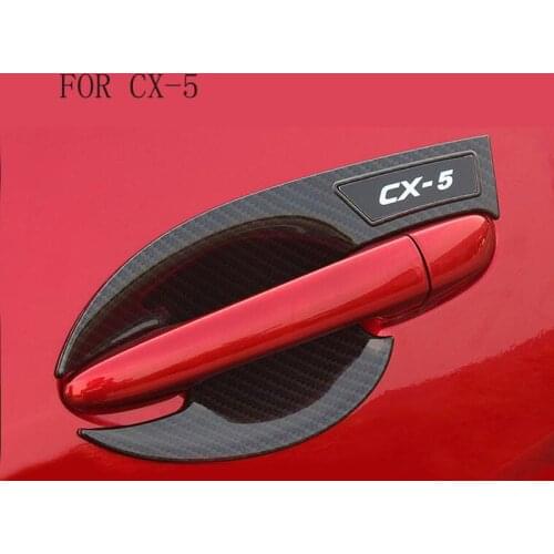 FIR FOR Mazda CX5 CX-5 2017 2018-2021 Accessories ABS carbon fibre Door Handle Covers Trim For CX5 CX-5 2017 2018 Car Styling