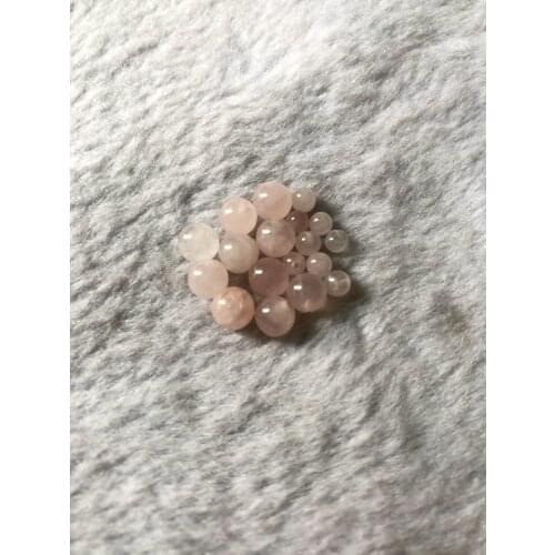 Wholesale 5pcs Natural Rose Pink Quarz Beads,Half Drilled Beads,4MM 6MM Round Beads Half Hole Beads,Earring Jewelry DIY