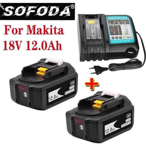 With Charger BL1860 Rechargeable Batteries18V 12000mAh Lithium Ion for Makita 18v Battery 12Ah BL1840 BL1850 BL1830 BL1860B LXT4