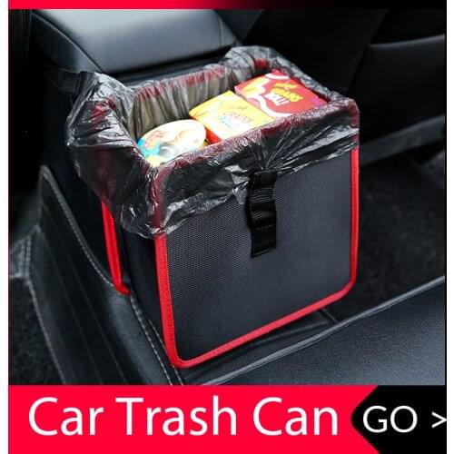 Car Trash Can Portable Drive Bin Hanging Wastebasket back seat storage bag Waterproof Dustbin Storage organizer box