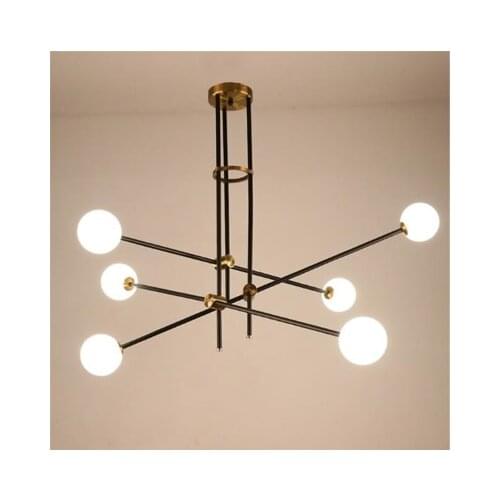 Post Modern Chandelier Branch Light Living Room Hall Iron Modo Glass Ball Popular Modern Pendant Lamp Lighting Fixture