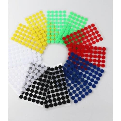 102 Pairs Colorful Velcros Dots 15mm Magic Tape Sticker Disc Strong Glue Self Adhesive Fastener DIY Sewing Round Hook Loop Coin