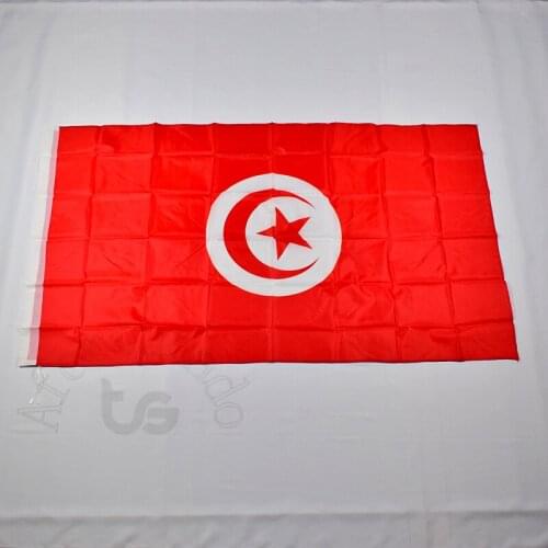 Tunisia 90*150cm flag Banner 3x5 Foot National flag for meet,Parade,party.Hanging,decoration