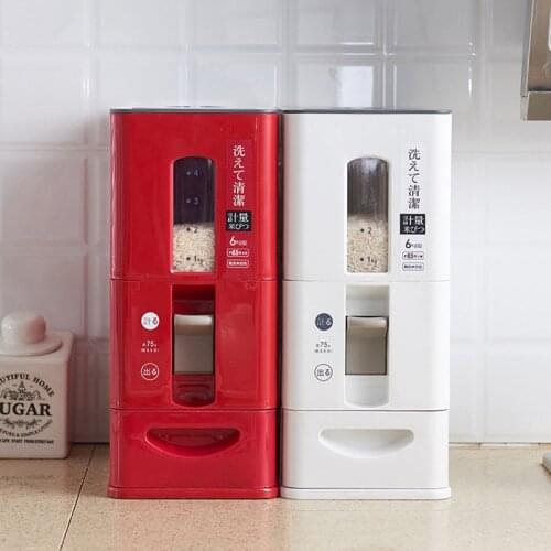 Moisture-Proof Metering Rice Bucket Grain Dispenser Cereal Container Multi-Function Sealed Boxes Rice Cans Kitchen Storage Box