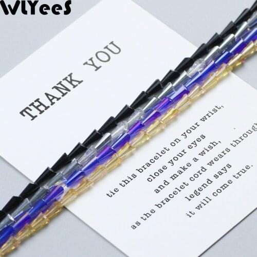 WLYeeS 3*6mm 100pcs/lot Austrian Tower shape crystal beads long Glass Spacer Loose beads for Jewelry necklace Pendant Making DIY