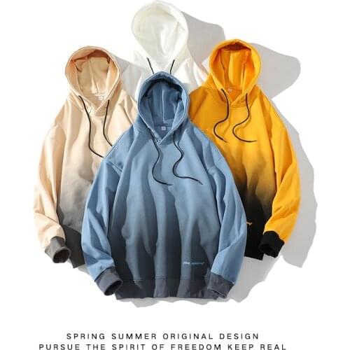 Japanese Hoodies Men 2021 Autumn New Casual sweatshirts quality jogger texture Loose basic Hip Hop Streetwear Sweatshirts