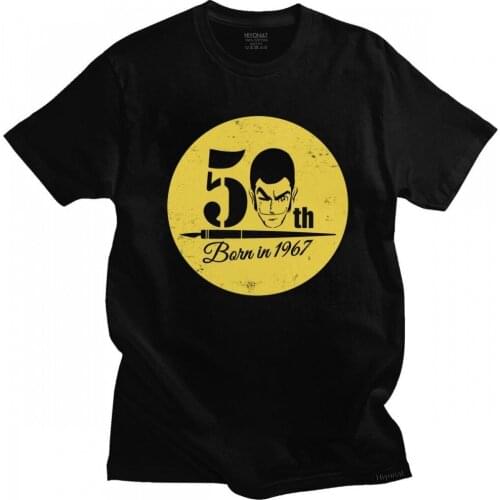 Funny Men T Shirts Lupin The Third Tshirt Short Sleeve Pure Cotton Tee Round Neck Print Koichi Zenigata T-shirt