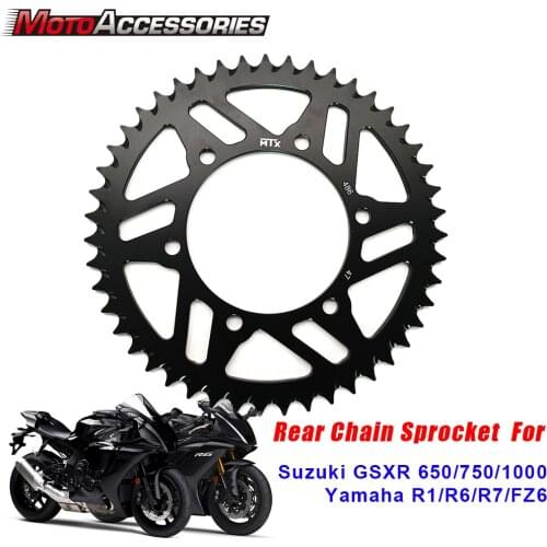 Aluminium Alloy Rear Chain Sprocket 42T 43T 44T 45T 46T 47T For Yamaha Road YZF-R6 Kawasaki EX300 BGF KR250 Suzuki GSX-R750 L1