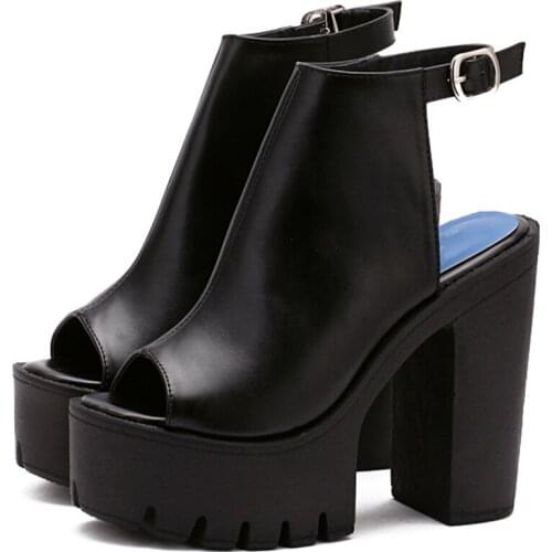 Comemore Hot Sale European Women Summer Shoes Slingbacks High Heels Sandals Platform Casual Shoes for Party 2021 Black Size 42